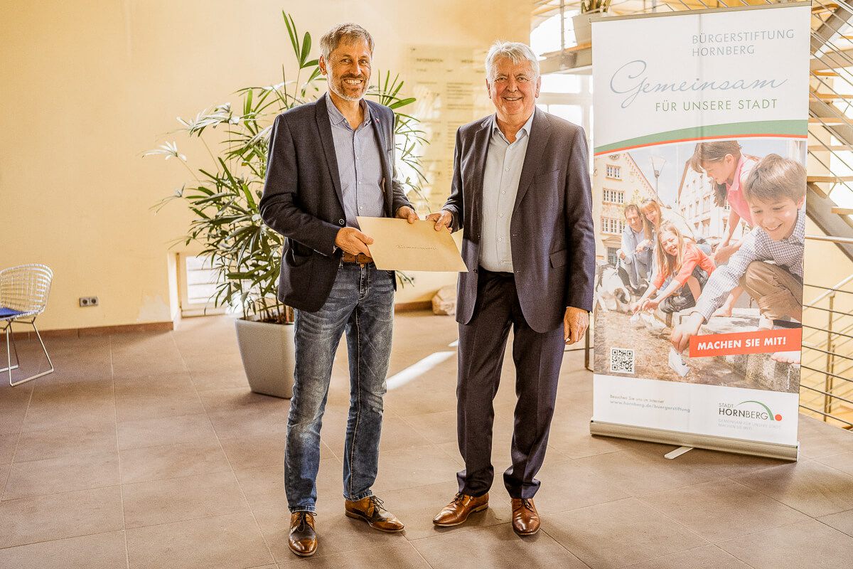 Im Rathaus mit dem amtierenden Bürgermeister von Hornberg, Siegfried Scheffold Im Rathaus mit dem amtierenden Bürgermeister von Hornberg, Siegfried Scheffold